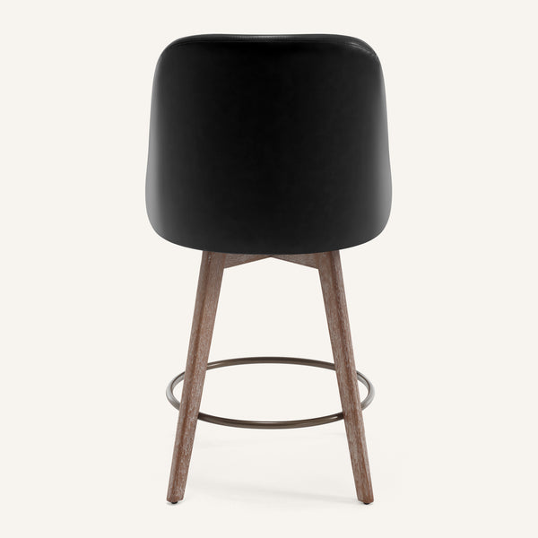 Clinton Counter Stool in Black Hron Leather