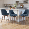 Clinton Counter Stool in Blue Urza Leather