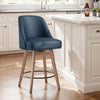 Clinton Counter Stool in Blue Urza Leather