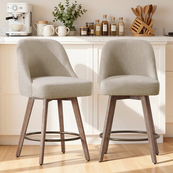 Clinton Counter Stool in Brown Bena Fabric