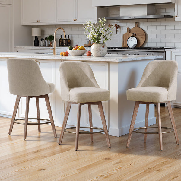 Clinton Counter Stool in Brown Bena Fabric
