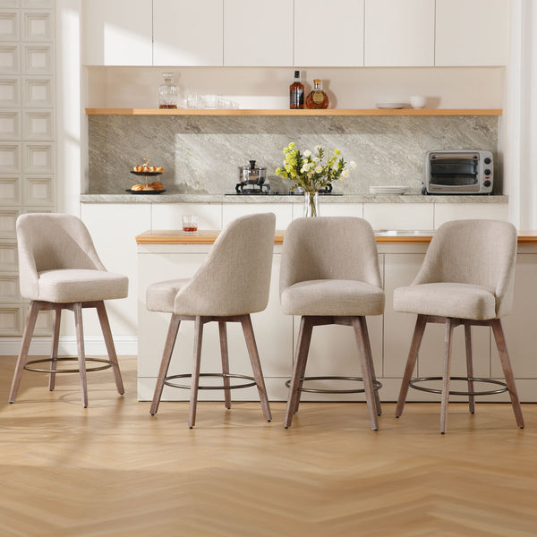 Clinton Counter Stool in Brown Bena Fabric