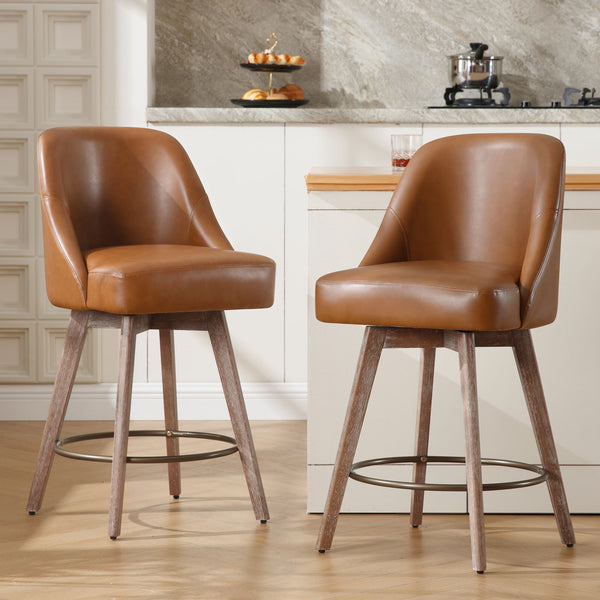 Clinton Counter Stool in Brown Mara Leather