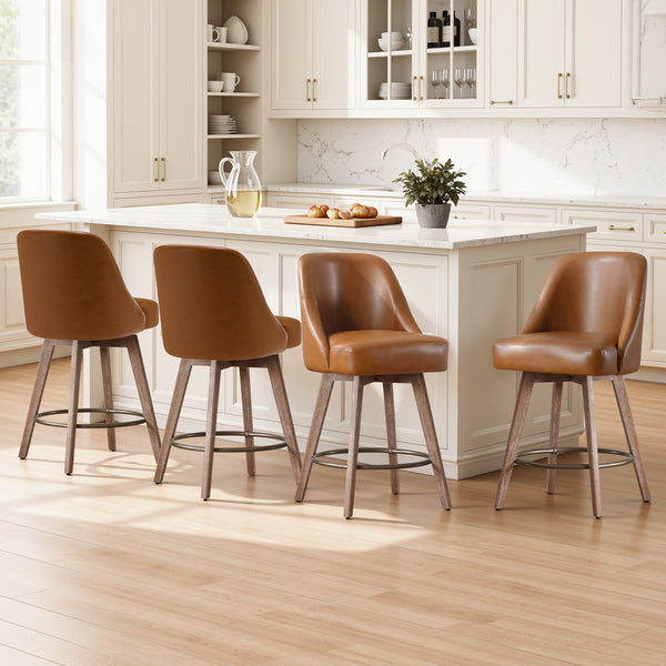 Clinton Counter Stool in Brown Mara Leather