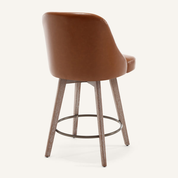 Clinton Counter Stool in Brown Mara Leather