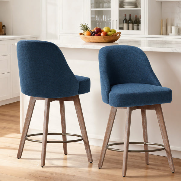Clinton Counter Stool in Denim Bena Fabric