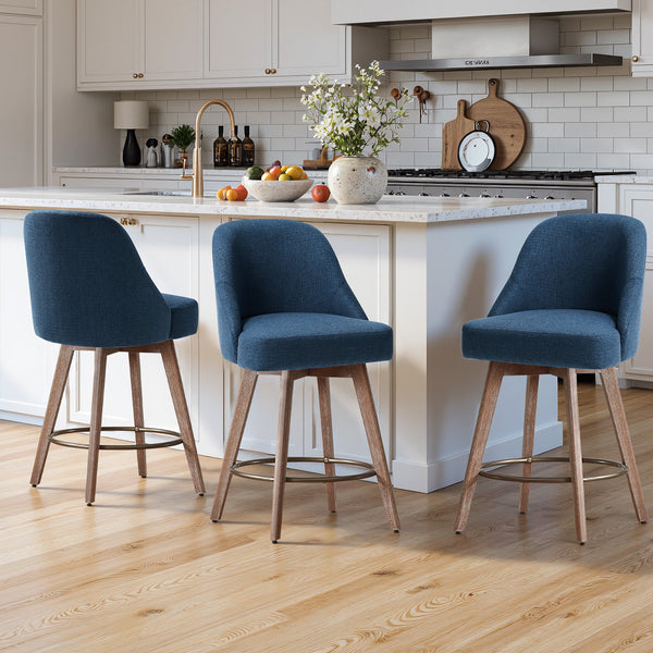 Clinton Counter Stool in Denim Bena Fabric