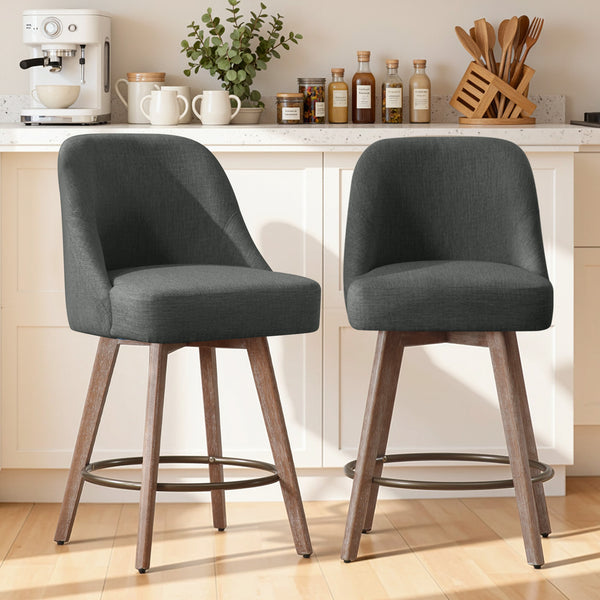 Clinton Counter Stool in Gray Bena Fabric