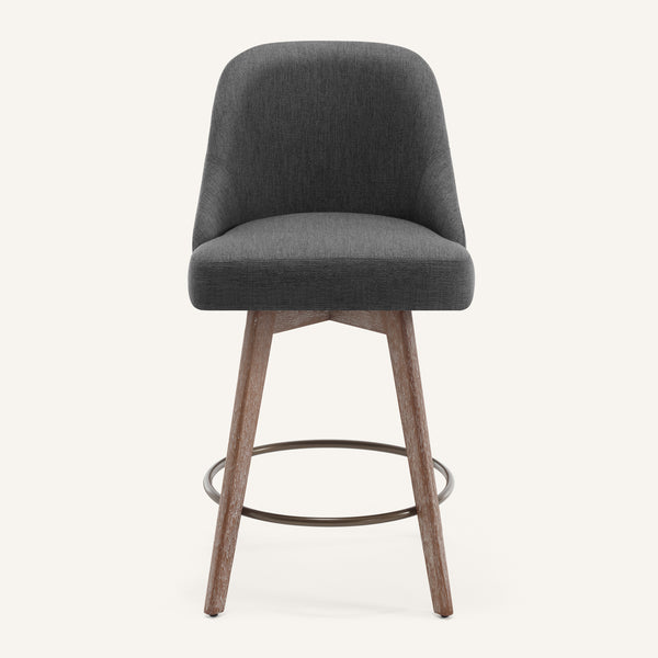Clinton Counter Stool in Gray Bena Fabric