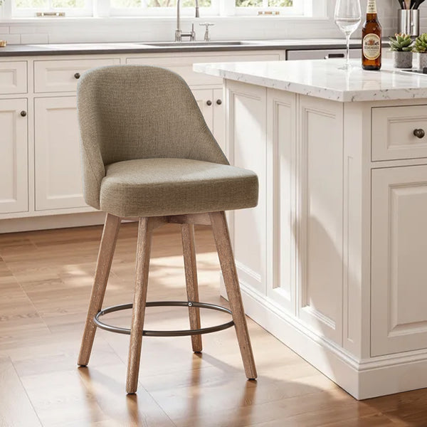 Clinton Counter Stool in Sand Bena Fabric