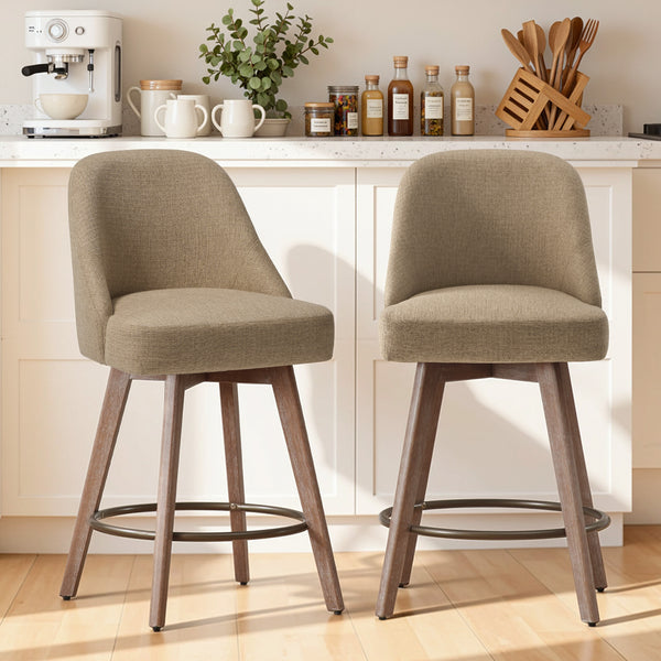 Clinton Counter Stool in Sand Bena Fabric