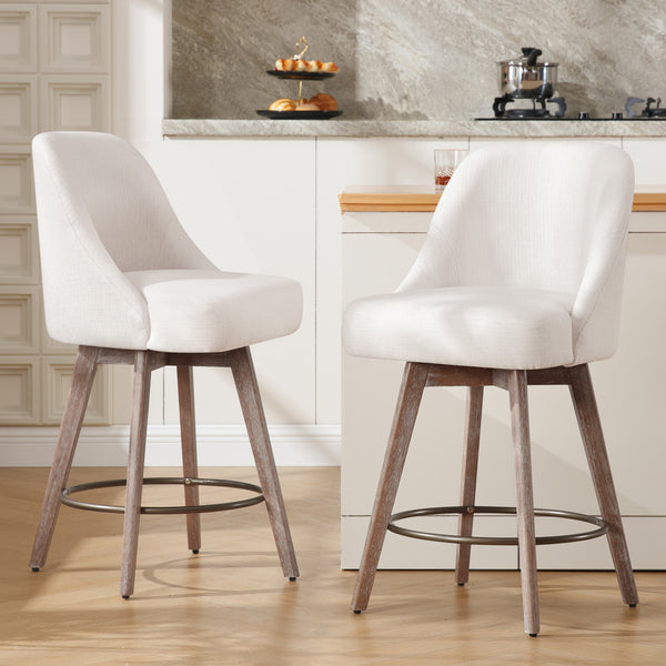 Clinton Counter Stool in White Bena Fabric