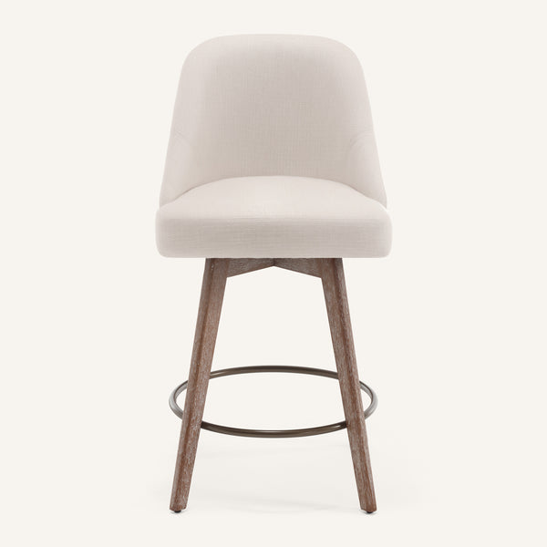 Clinton Counter Stool in White Bena Fabric