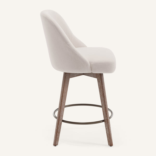 Clinton Counter Stool in White Bena Fabric