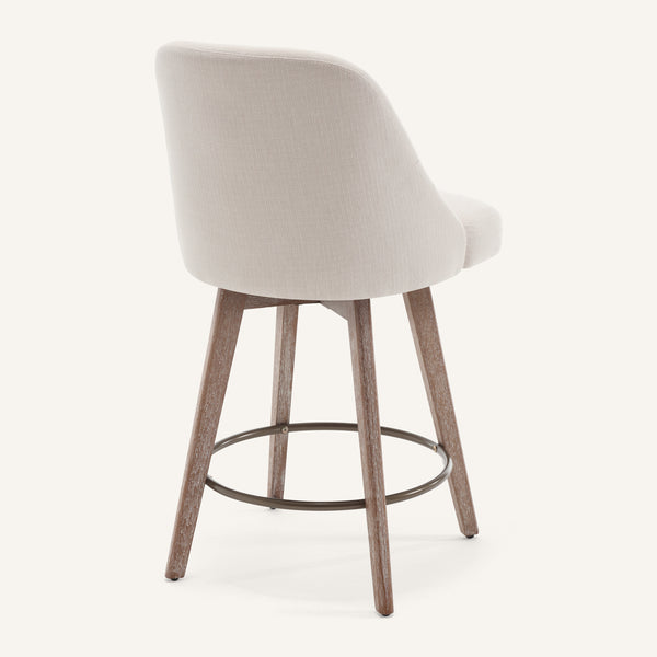 Clinton Counter Stool in White Bena Fabric