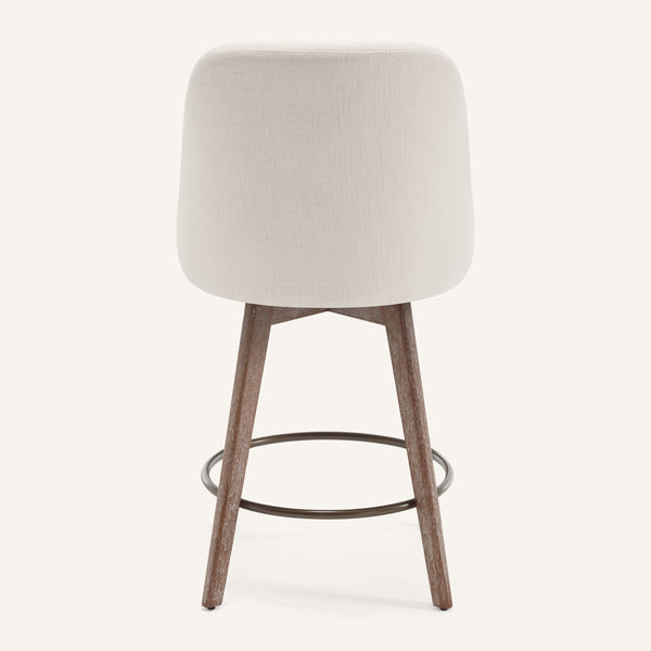 Clinton Counter Stool in White Bena Fabric