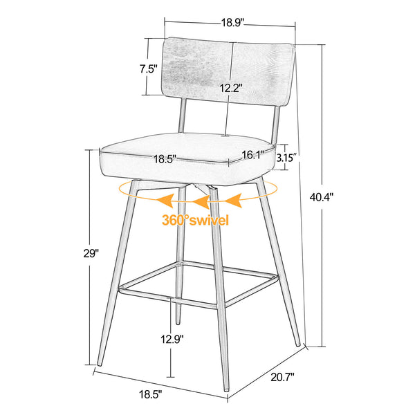Corvina bar stool bar height dimensions