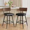 Corvina Bar Stool in Black Ribol Leather, Bar Height