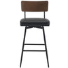 Corvina Bar Stool in Black Ribol Leather, Bar Height