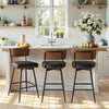 Corvina Bar Stool in Black Ribol Leather, Bar Height