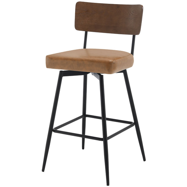 Corvina Bar Stool in Brown Afus Leather, Bar Height