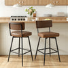 Corvina Bar Stool in Brown Afus Leather, Bar Height
