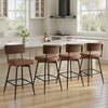 Corvina Bar Stool in Brown Afus Leather, Bar Height