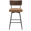 Corvina Bar Stool in Brown Afus Leather, Bar Height