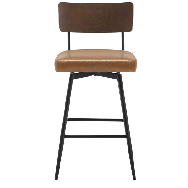 Corvina Bar Stool in Brown Afus Leather, Bar Height