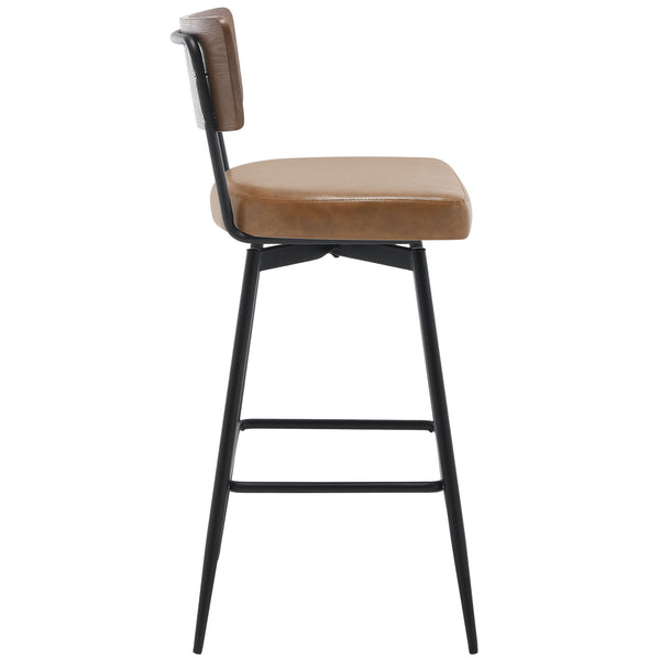 Corvina Bar Stool in Brown Afus Leather, Bar Height
