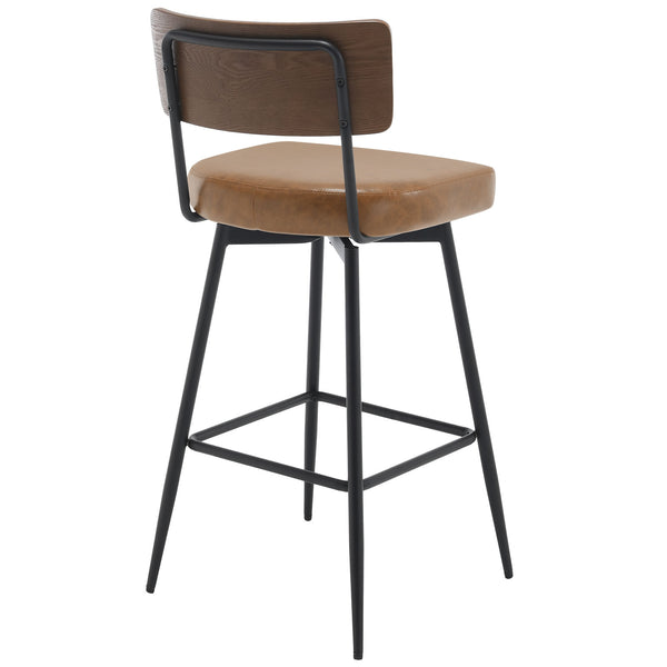 Corvina Bar Stool in Brown Afus Leather, Bar Height