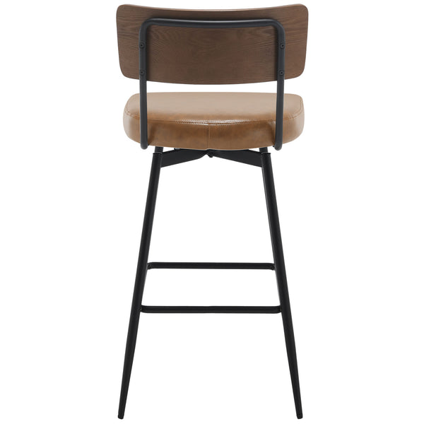 Corvina Bar Stool in Brown Afus Leather, Bar Height
