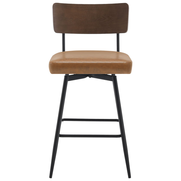 Corvina Bar Stool in Brown Afus Leather, Counter Height