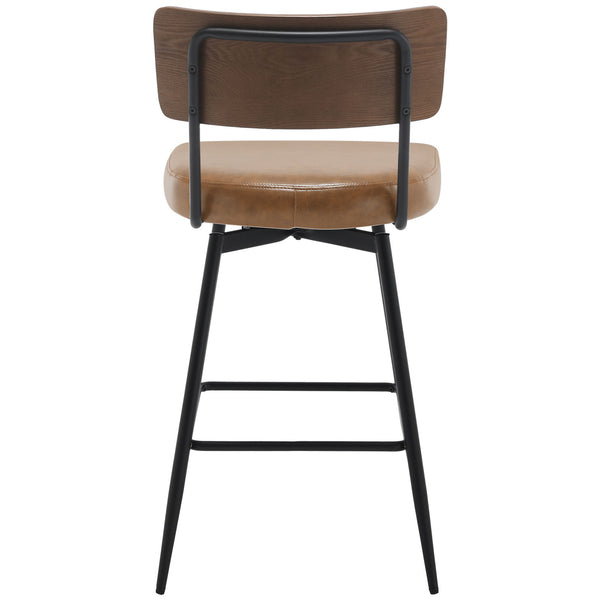Corvina Bar Stool in Brown Afus Leather, Counter Height