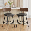 Corvina Bar Stool in Charcoal Sarma Leather, Bar Height