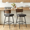 Corvina Bar Stool in Charcoal Sarma Leather, Bar Height