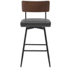 Corvina Bar Stool in Charcoal Sarma Leather, Bar Height