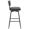 Corvina Bar Stool in Charcoal Sarma Leather, Bar Height