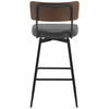 Corvina Bar Stool in Charcoal Sarma Leather, Bar Height