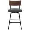 Corvina Bar Stool in Charcoal Sarma Leather, Counter Height