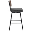 Corvina Bar Stool in Charcoal Sarma Leather, Counter Height