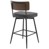 Corvina Bar Stool in Charcoal Sarma Leather, Counter Height