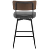 Corvina Bar Stool in Charcoal Sarma Leather, Counter Height