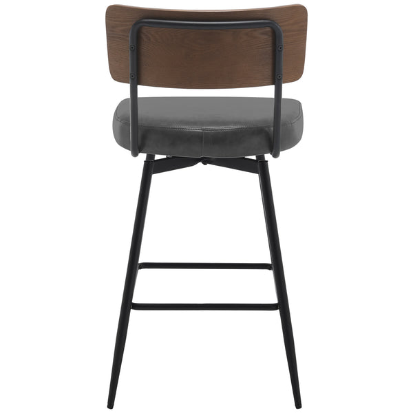 Corvina Bar Stool in Charcoal Sarma Leather, Counter Height