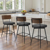 Corvina Bar Stool in Charcoal Sarma Leather, Counter Height
