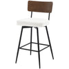 Corvina Bar Stool in Cream Ribol Leather, Bar Height