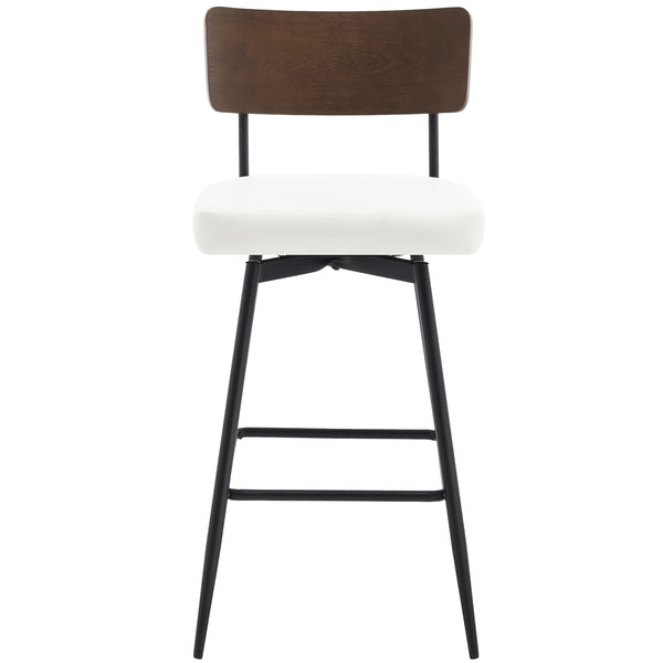 Corvina Bar Stool in Cream Ribol Leather, Bar Height