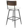 Corvina Bar Stool in Cream Ribol Leather, Bar Height