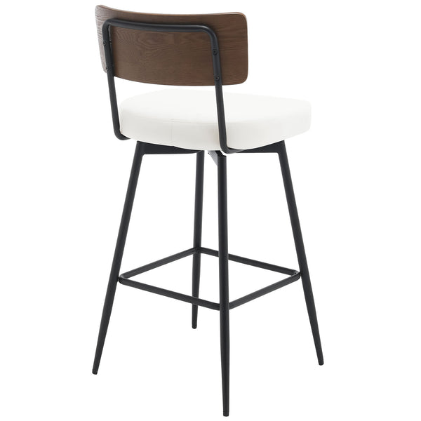 Corvina Bar Stool in Cream Ribol Leather, Bar Height
