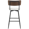 Corvina Bar Stool in Cream Ribol Leather, Bar Height